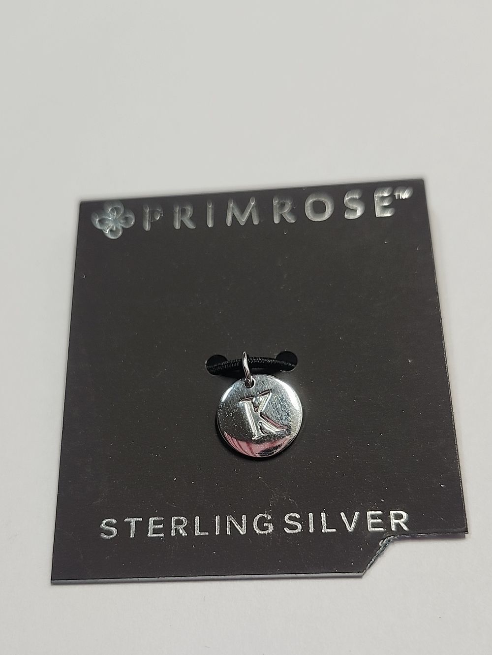 Primrose Sterling Silver 'K' Initial Charm